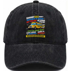 Funny School Bus Driver Life Washed Cotton Baseball Cap Back to School Teacher Kids