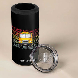 School Bus Driver Life Back to School Teacher Kids 4 in 1 Can Cooler Tumbler