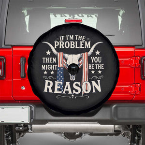 Cow Bull Skull American Flag Vintage Western Spare Tire Cover TS14 Black Print Your Wear