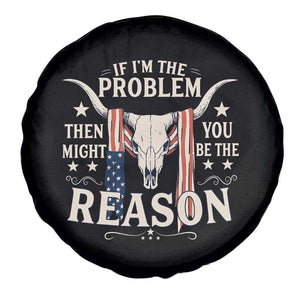 Cow Bull Skull American Flag Vintage Western Spare Tire Cover TS14 Print Your Wear