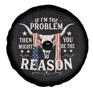 Cow Bull Skull American Flag Vintage Western Spare Tire Cover TS14 Print Your Wear