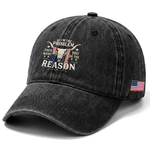 Cow Bull Skull American Flag Vintage Western Washed Cotton Baseball Cap TS14 Print Your Wear