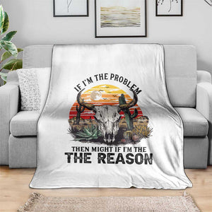 Cow Bull Skull Throw Blanket If Problem Vintage Then You Might Be Reason TS14 Print Your Wear