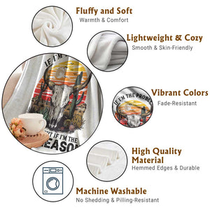 Cow Bull Skull Throw Blanket If Problem Vintage Then You Might Be Reason TS14 Print Your Wear