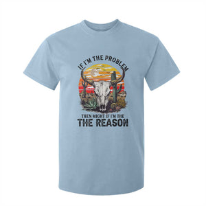 Cow Bull Skull T Shirt For Kid If Problem Vintage Then You Might Be Reason TS14 Light Blue Print Your Wear