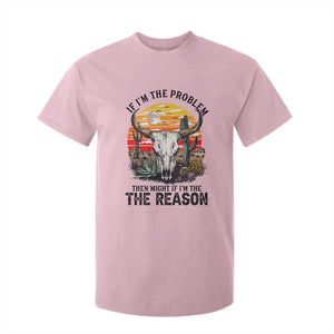 Cow Bull Skull T Shirt For Kid If Problem Vintage Then You Might Be Reason TS14 Light Pink Print Your Wear