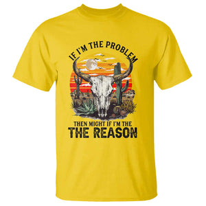 Cow Bull Skull T Shirt If Problem Vintage Then You Might Be Reason TS14 Daisy Print Your Wear