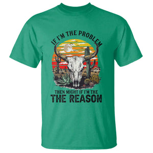 Cow Bull Skull T Shirt If Problem Vintage Then You Might Be Reason TS14 Irish Green Print Your Wear