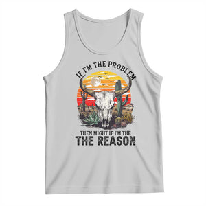 Cow Bull Skull Tank Top If Problem Vintage Then You Might Be Reason TS14 Ash Print Your Wear