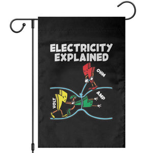Funny Electricity Garden Flag Ohm's Law Electricity Explained TS14 Black Print Your Wear