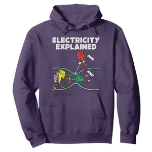 Funny Electricity Hoodie Ohm's Law Electricity Explained TS14 Purple Print Your Wear