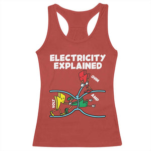 Funny Electricity Racerback Tank Top Ohm's Law Electricity Explained TS14 Red Print Your Wear
