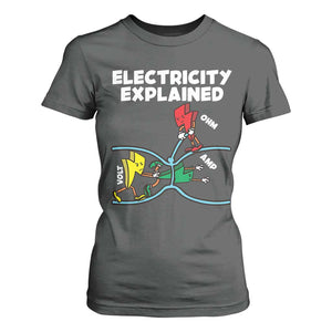 Funny Electricity T Shirt For Women Ohm's Law Electricity Explained TS14 Dark Heather Print Your Wear