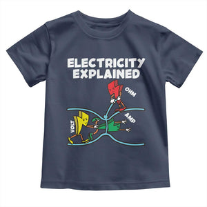 Funny Electricity Toddler T Shirt Ohm's Law Electricity Explained TS14 Navy Print Your Wear