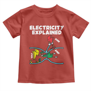 Funny Electricity Toddler T Shirt Ohm's Law Electricity Explained TS14 Red Print Your Wear