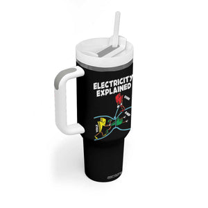 Funny Electricity Tumbler With Handle Ohm's Law Electricity Explained TS14 Print Your Wear