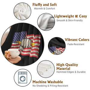 Electrician American Flag Throw Blanket Patriotic Electrical Worker TS14 Print Your Wear