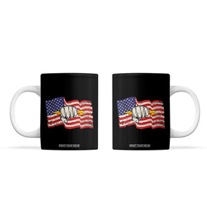 Electrician American Flag Coffee Mug Patriotic Electrical Worker TS14 Black Print Your Wear