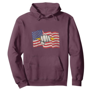 Electrician American Flag Hoodie Patriotic Electrical Worker TS14 Maroon Print Your Wear