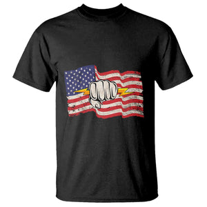 Electrician American Flag T Shirt Patriotic Electrical Worker TS14 Black Print Your Wear