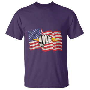 Electrician American Flag T Shirt Patriotic Electrical Worker TS14 Purple Print Your Wear