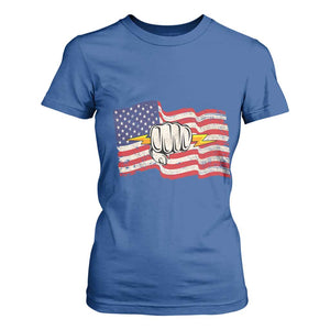 Electrician American Flag T Shirt For Women Patriotic Electrical Worker TS14 Royal Blue Print Your Wear