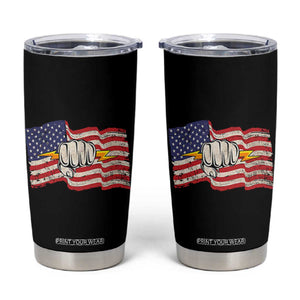 Electrician American Flag Tumbler Cup Patriotic Electrical Worker TS14 Black Print Your Wear