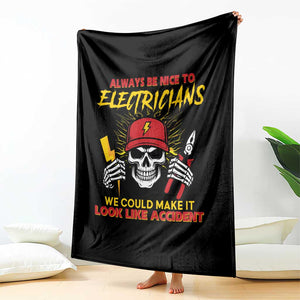 Funny Electrician Skull Throw Blanket Electrical Engineer Electricity Lineman TS14 Print Your Wear