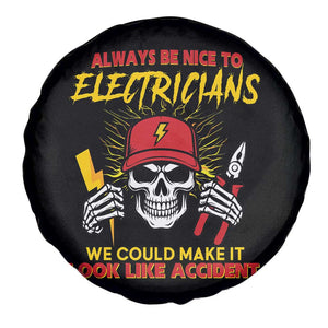 Funny Electrician Skull Spare Tire Cover Electrical Engineer Electricity Lineman TS14 Print Your Wear