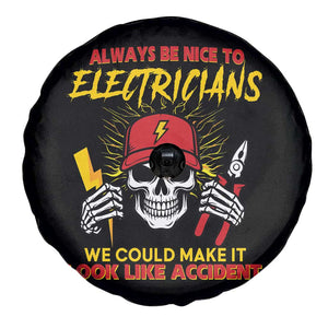 Funny Electrician Skull Spare Tire Cover Electrical Engineer Electricity Lineman TS14 Print Your Wear