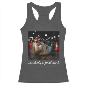Somebody's Feral Aunt Racerback Tank Top Funny Neil The Seal Meme