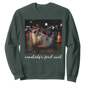 Somebody's Feral Aunt Sweatshirt Funny Neil The Seal Meme