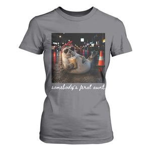 Somebody's Feral Aunt T Shirt For Women Funny Neil The Seal Meme