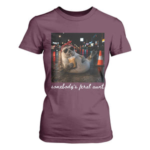 Somebody's Feral Aunt T Shirt For Women Funny Neil The Seal Meme