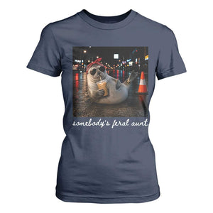 Somebody's Feral Aunt T Shirt For Women Funny Neil The Seal Meme
