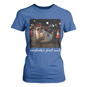 Somebody's Feral Aunt T Shirt For Women Funny Neil The Seal Meme