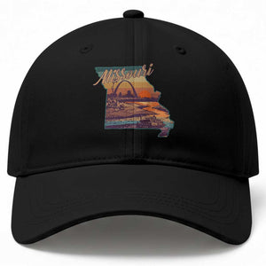 Retro Gateway Arch St Louis Missouri Map Outline Baseball Cap