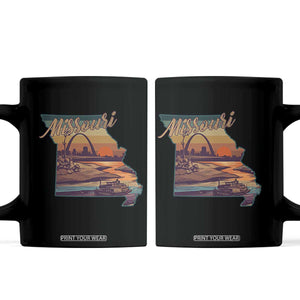 Retro Gateway Arch St Louis Missouri Map Outline Coffee Mug