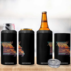 Retro Gateway Arch St Louis Missouri Map Outline 4 in 1 Can Cooler Tumbler