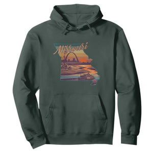 Retro Gateway Arch St Louis Missouri Map Outline Hoodie