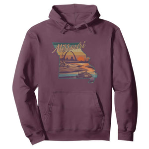 Retro Gateway Arch St Louis Missouri Map Outline Hoodie