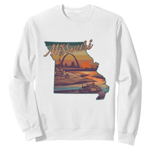 Retro Gateway Arch St Louis Missouri Map Outline Sweatshirt