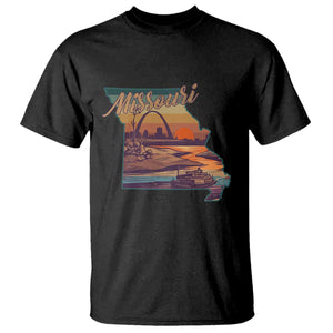 Retro Gateway Arch St Louis Missouri Map Outline T Shirt