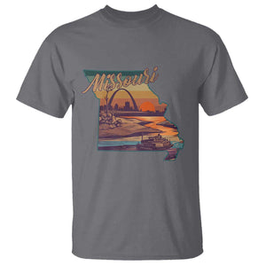 Retro Gateway Arch St Louis Missouri Map Outline T Shirt