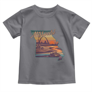 Retro Gateway Arch St Louis Missouri Map Outline Toddler T Shirt