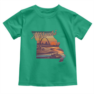 Retro Gateway Arch St Louis Missouri Map Outline Toddler T Shirt