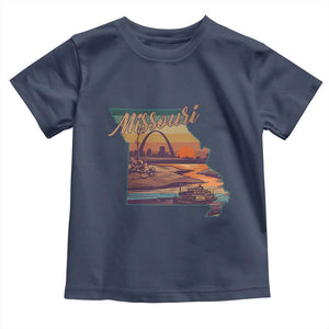Retro Gateway Arch St Louis Missouri Map Outline Toddler T Shirt