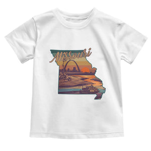 Retro Gateway Arch St Louis Missouri Map Outline Toddler T Shirt