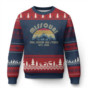 Retro Missouri The Show Me State USA America Souvenir Gift Ugly Christmas Sweater The Show Me State USA America Souvenir
