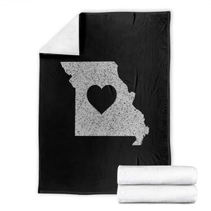 Missouri Home Distressed Missouri State Map with Heart Throw Blanket